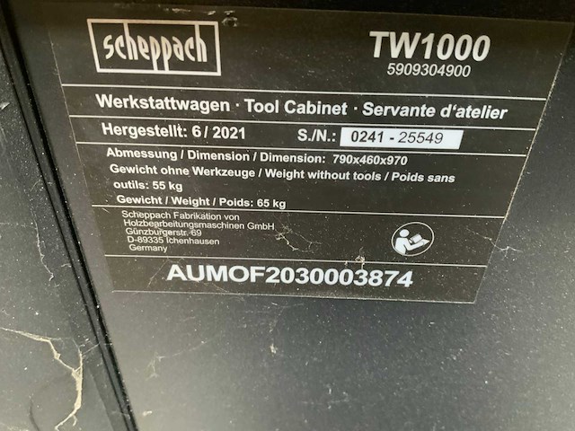 2021 scheppach tw100 gereedschapswagen - afbeelding 8 van  8