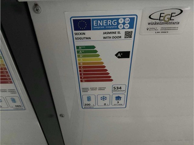 2021 seckin sogutma jasmine sl koelvitrine - afbeelding 5 van  10