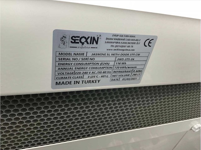 2021 seckin sogutma jasmine sl koelvitrine - afbeelding 5 van  10