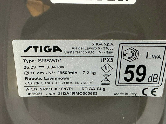2021 stiga stig srsw01 robotmaaier - afbeelding 6 van  6
