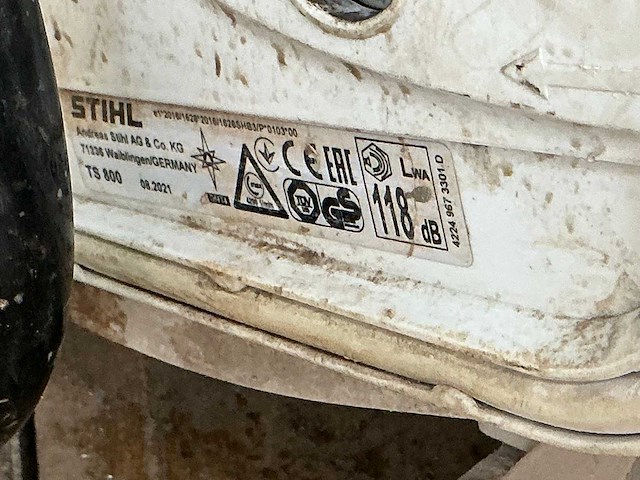 2021 stihl ts800 betonslijper - afbeelding 4 van  4