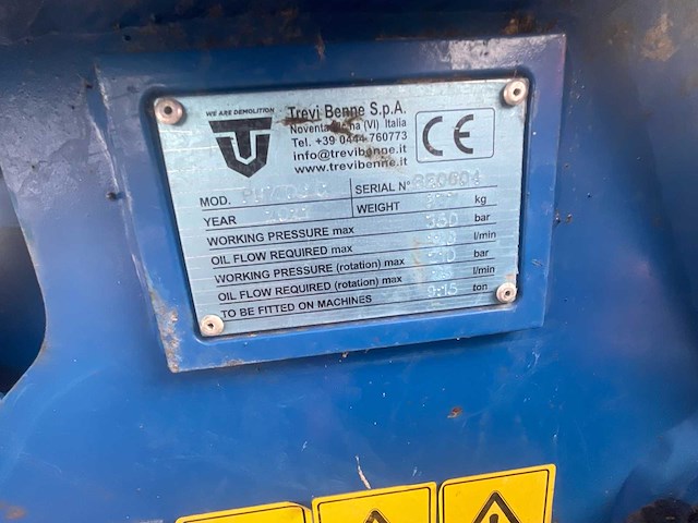 2021 trevi benne s.p.a. roterende hydraulische sloophaak andere grondverzetmachines - afbeelding 8 van  8