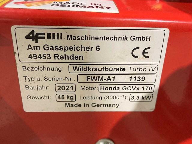 2021 turbo iv fwm-a1 onkruidborstel - afbeelding 3 van  4