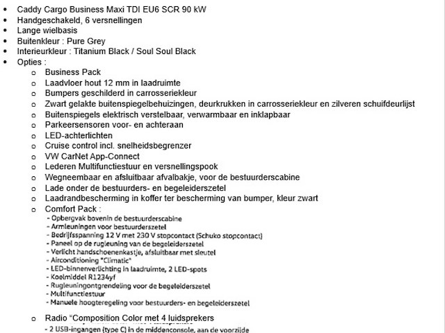 2021 volkswagen caddy cargo business maxi tdi - euro 6 caddy - afbeelding 24 van  34