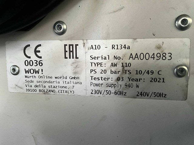 2021 würth wow! coolius a10 service-eenheid airco - afbeelding 8 van  8