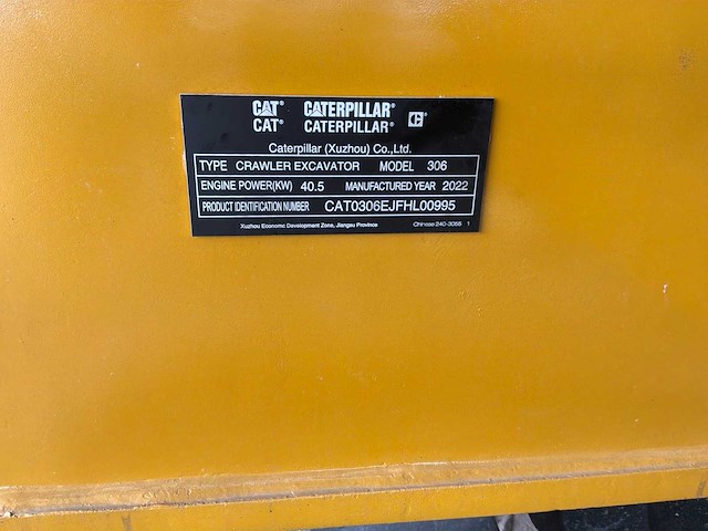 2022 cat 306 minigraafmachine - afbeelding 2 van  22