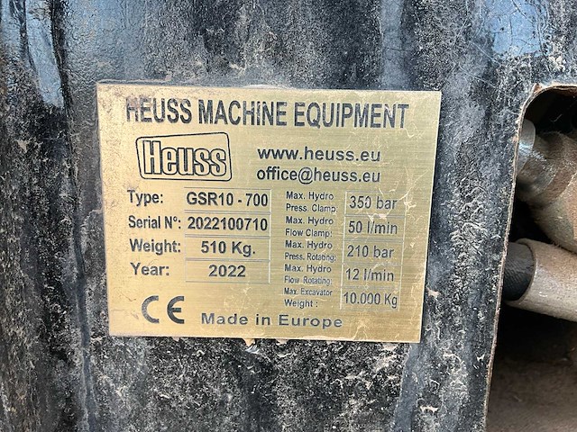 2022 cazo heuss gsr10-700 grijper - afbeelding 5 van  5