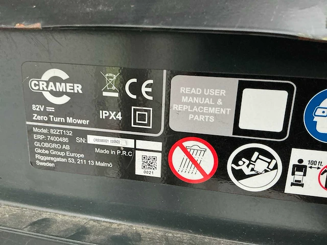 2022 cramer 82zt132 mulcher accu zitmaaier - afbeelding 6 van  9