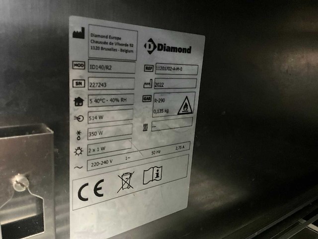 2022 diamond id 140 r2 dubbele rvs koelkast - afbeelding 6 van  6