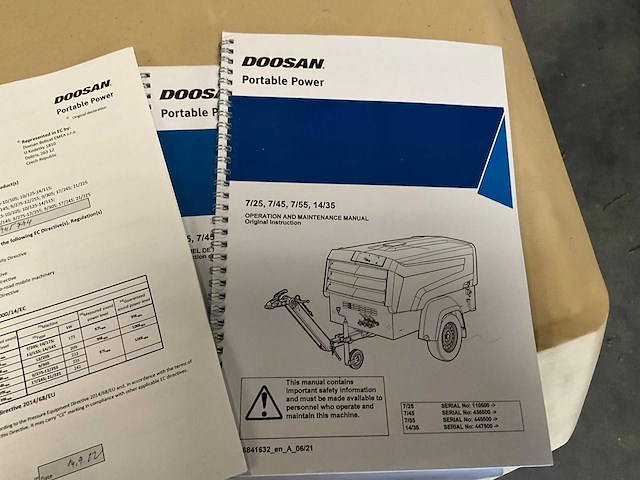 2022 doosan 7/55 luchtcompressor - afbeelding 11 van  20