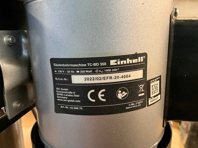 2022 einhell tc-bd 350 kolomboormachine - afbeelding 3 van  7