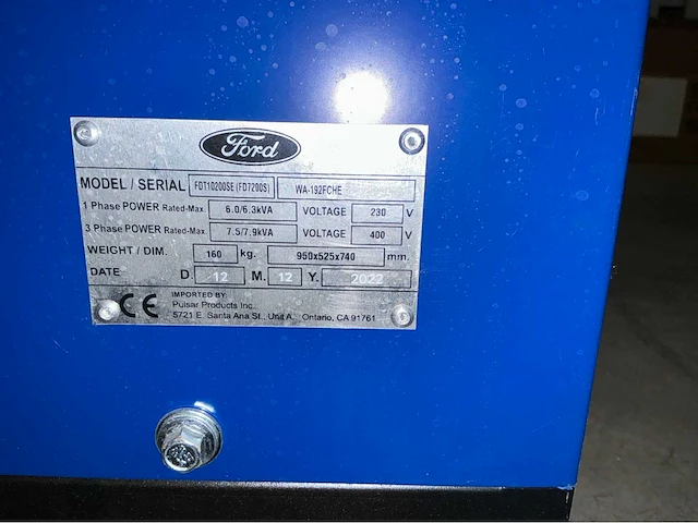 2022 ford fdt10200se noodstroomaggregaat - afbeelding 4 van  13