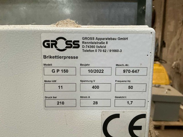 2022 gross g p 150 houtpersmachine / brikettenpers - afbeelding 10 van  13