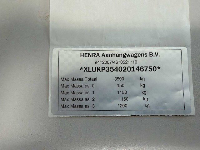 2022 henra 3kant kipper *mtm 3500kg* aanhangwagen - afbeelding 11 van  19