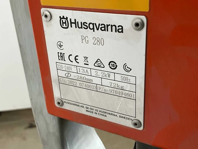 2022 husqvarna pg280 betonschuurmachine 280mm - afbeelding 7 van  8