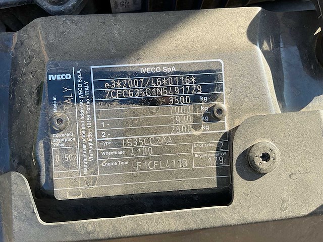 2022 iveco 35c18 l4 bedrijfswagen - afbeelding 9 van  53
