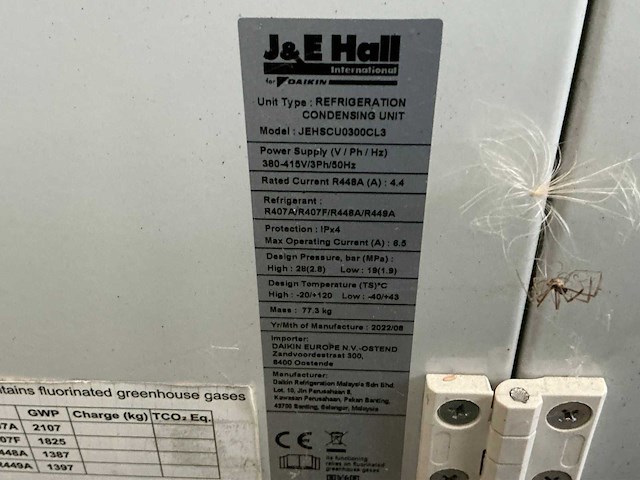 2022 j&e hall jehscu0300cl3 airconditioning buiten unit - afbeelding 7 van  7
