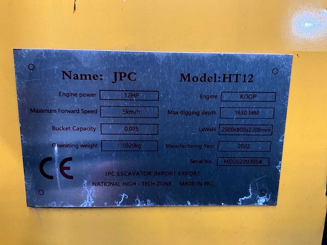 2022 jpc ht12 minigraafmachine - afbeelding 2 van  10