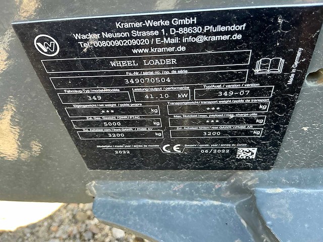 2022 kramer 5065t wiellader - afbeelding 16 van  24