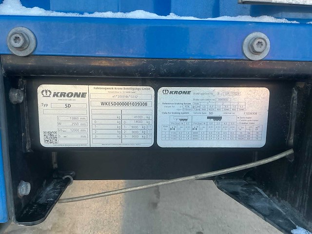 2022 krone sd semi-zeiltrailer - afbeelding 4 van  20