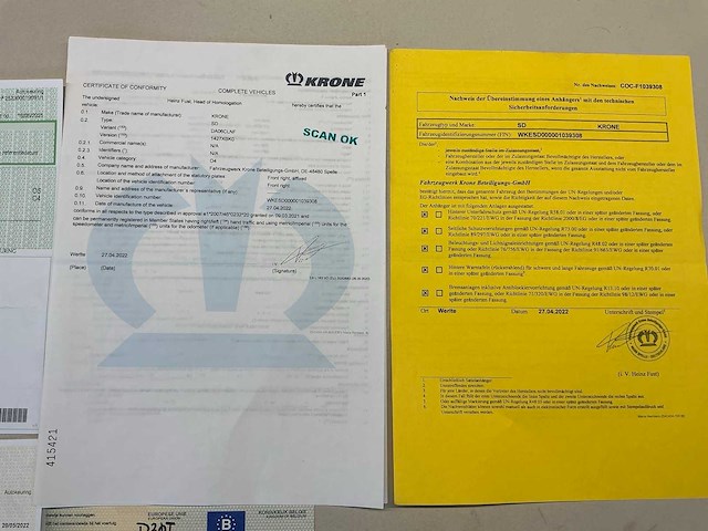 2022 krone sd semi-zeiltrailer - afbeelding 10 van  20