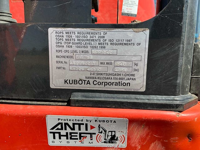 2022 kubota u17-3a minigraafmachine - afbeelding 4 van  30