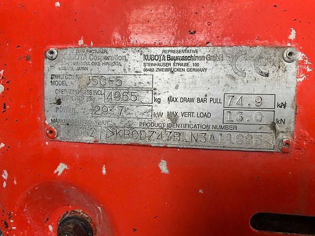 2022 kubota u50-5 rupsgraafmachine - afbeelding 7 van  21