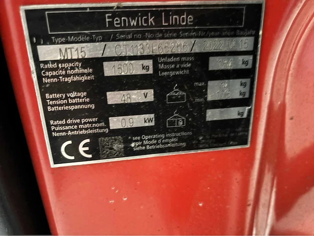 2022 linde mt15 stapelaar - afbeelding 5 van  6