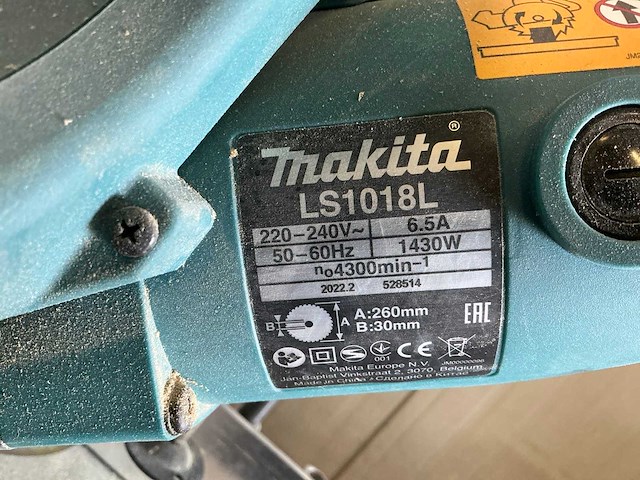 2022 makita ls1018l afkortcirkelzaagmachine - afbeelding 3 van  5