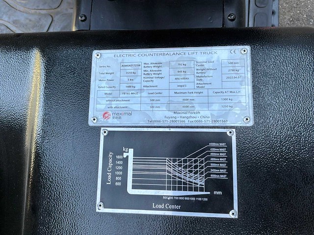 2022 maximal fb16s-mhjz vorkheftruck - afbeelding 11 van  15