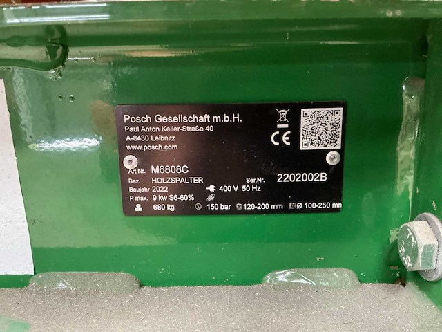 2022 posch autosplit 250 m6808c volautomatische houtkloofmachine - afbeelding 7 van  7
