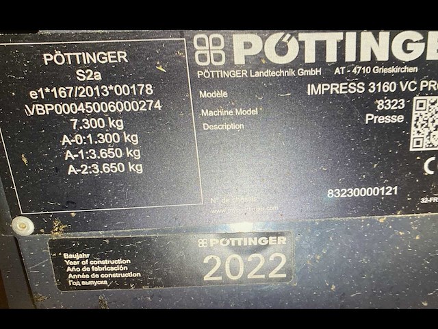 2022 pottinger impress 3160 vc pro bale bale baler - afbeelding 7 van  16