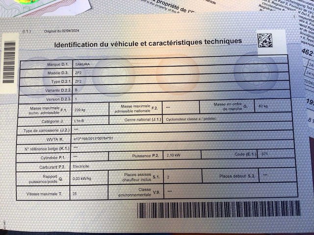 2022 sakura zf2 scooter - afbeelding 10 van  12