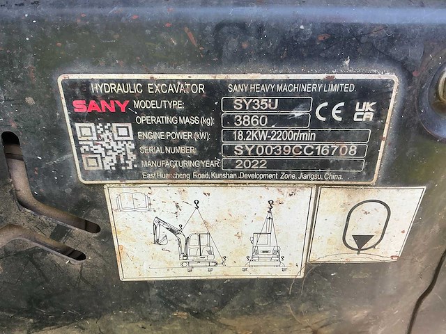 2022 sany sy35u rupsgraafmachine - afbeelding 18 van  22