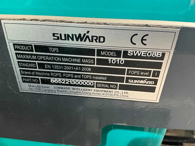 2022 sunward swe08b minigraafmachine - afbeelding 9 van  9