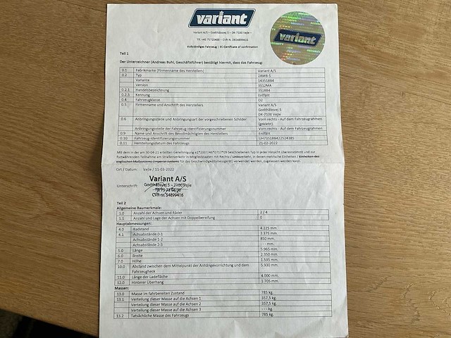 2022 variant 3512ma 2amb-5 aanhangwagen - afbeelding 13 van  21