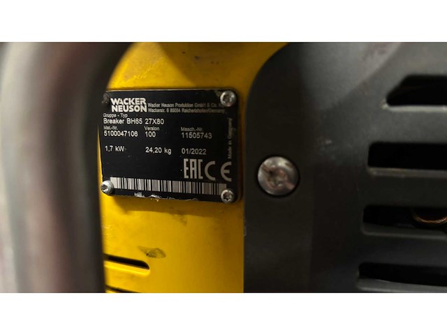 2022 wacker neuson bh65 breekhamer (benzine) - afbeelding 2 van  7