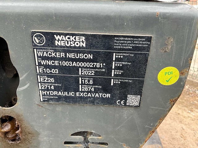 2022 wacker neuson ez26 e10-03 minigraafmachine - afbeelding 3 van  9