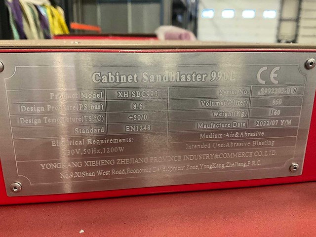 2022 xieheng xh-sbc990 straalcabine - afbeelding 4 van  10