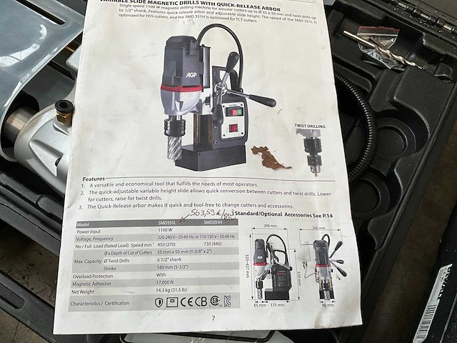 2023 agp smd351l magnetische boormachine - afbeelding 2 van  5