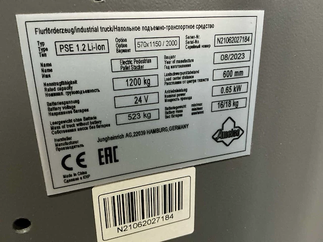 2023 ameise pse 1.2 li-ion stapelaar - afbeelding 9 van  9