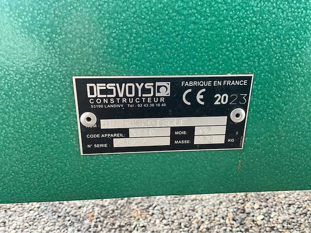 2023 desvoys bv monodisc 3110 nieuwe maaier - afbeelding 5 van  9