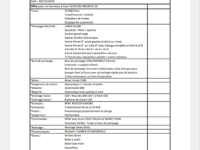 2023 dezeure bronto 20 type bt200 slurry tankwagen - afbeelding 23 van  28