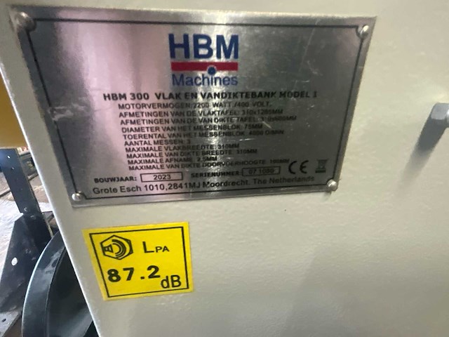 2023 hbm 300 vlak en van diktebank - afbeelding 1 van  3