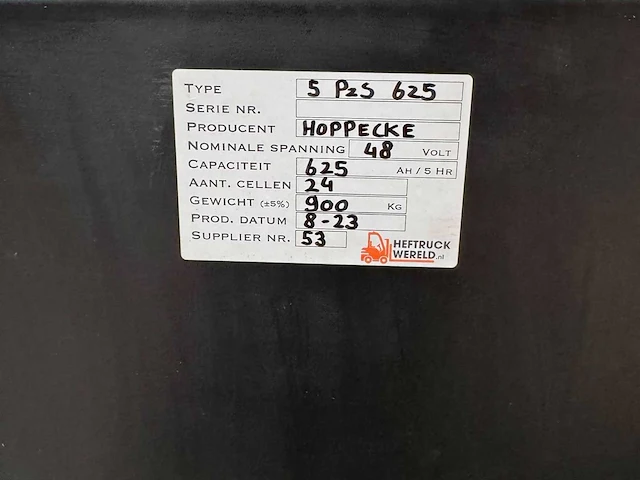 2023 hoppenden traxtie batterij heftruck 48v 625ah 2023 97% heftruck tractie batterij - afbeelding 3 van  4