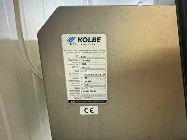 2023 kolbe k220 vleeszaagmachine - afbeelding 2 van  4