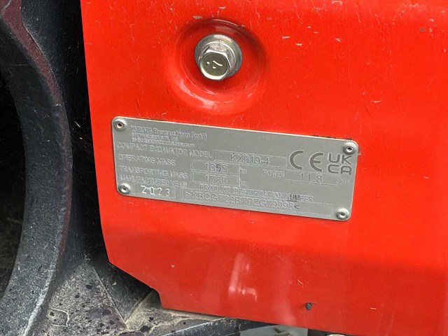 2023 kubota kx019-4 mini graafmachine - afbeelding 22 van  24