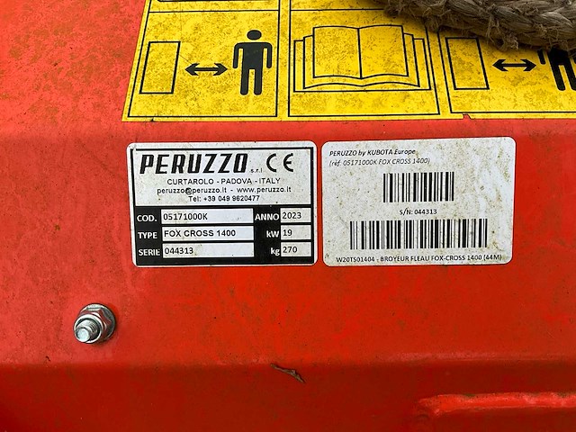 2023 kubota peruzzo voskruis 1400 slijper - afbeelding 7 van  15