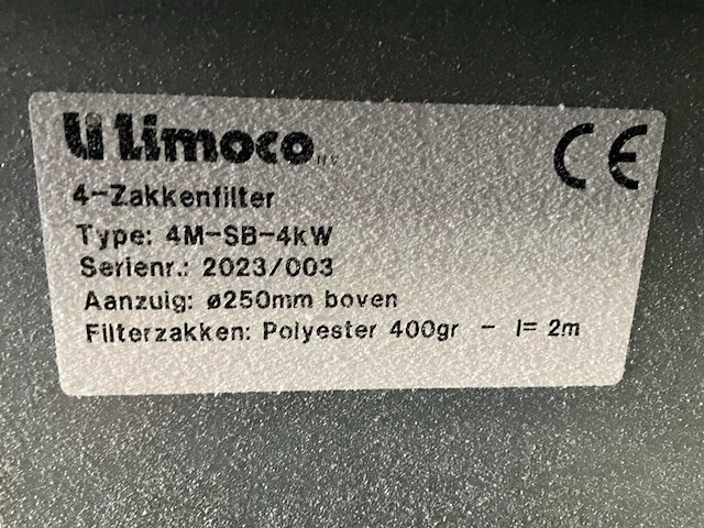 2023 limoco 4m-sb-4kw filter afzuiginstallatie 4 zakken - afbeelding 3 van  3
