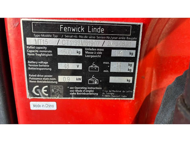2023 linde mt15 elektrische palletwagen - functioneel - afbeelding 4 van  5
